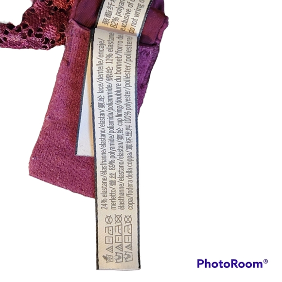 VICTORIAS SECRET UPLIFT SEMI DEMI BRA LACE RACERBACK SIZE 34B EUC - Picture 9 of 10